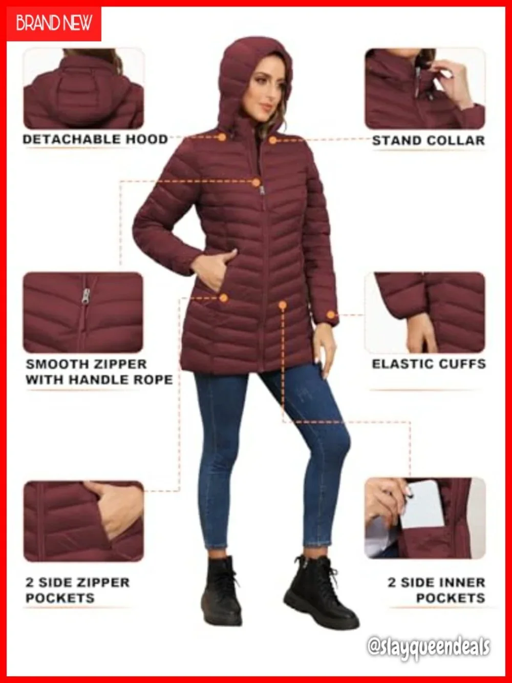 Lightweight Packable Puffer Jacket with Detachable Hood